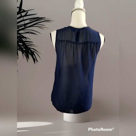 Anthro petticoat alley sleeveless Sheer Button Down top - Picture 4 of 6